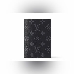 Louis Vuitton Black & Gray Monogram Passport Holder